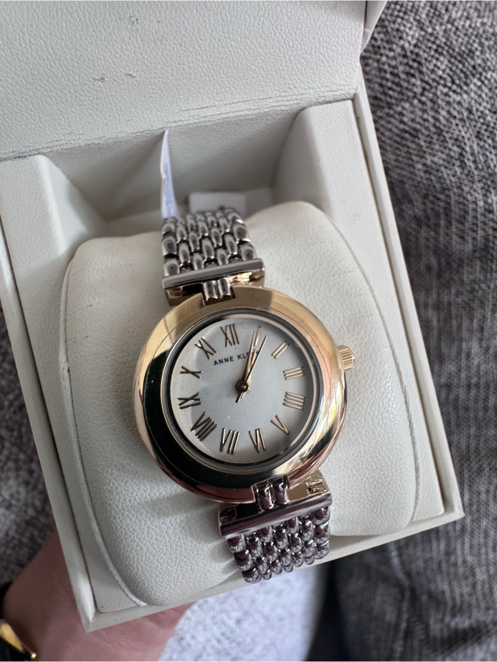 NWT Anne Klein Two-Tone Round Dial Bracelet Watch - Silver & Gold WORKS